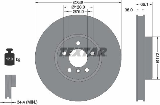 Textar 92253725 — Tarcza hamulcowa