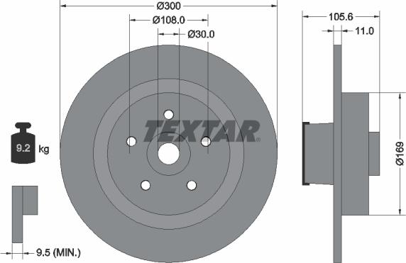 Textar 92252903 — Tarcza hamulcowa