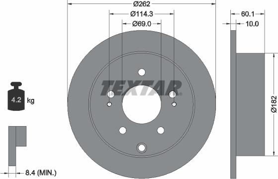 Textar 92269403 — Tarcza hamulcowa