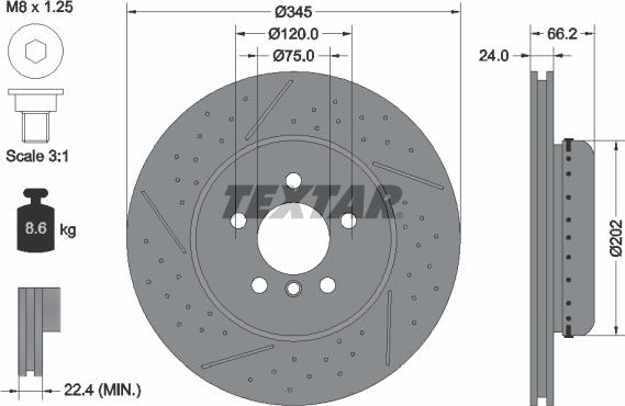 Textar 92265525 — Tarcza hamulcowa
