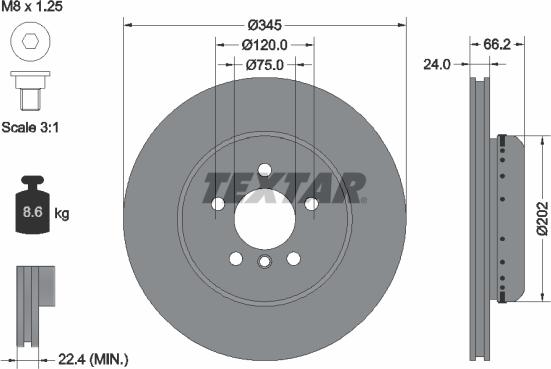 Textar 92265625 — Tarcza hamulcowa
