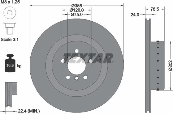 Textar 92266625 — Tarcza hamulcowa