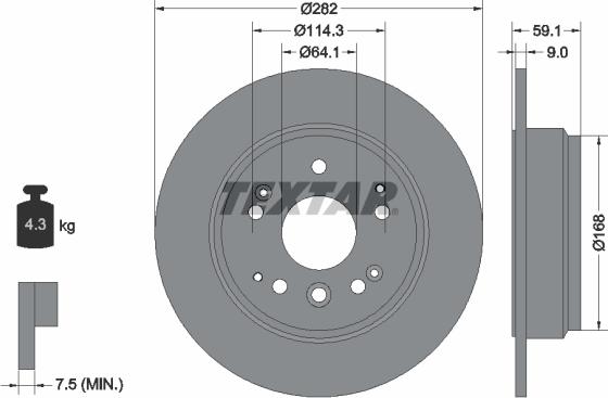 Textar 92261703 — Tarcza hamulcowa