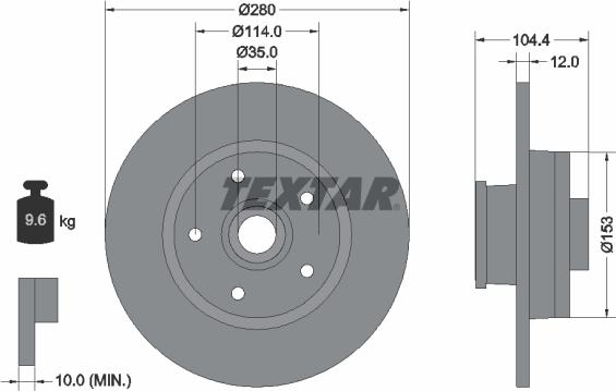 Textar 92268903 — Tarcza hamulcowa