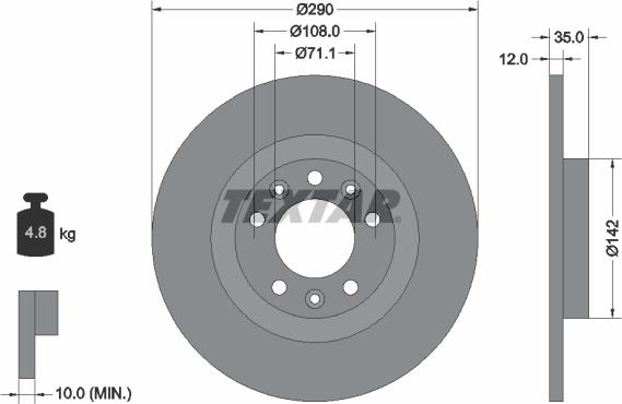 Textar 92267303 — Tarcza hamulcowa