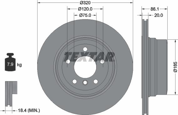 Textar 92202003 — Tarcza hamulcowa
