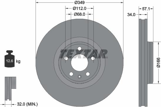 Textar 92289305 — Tarcza hamulcowa