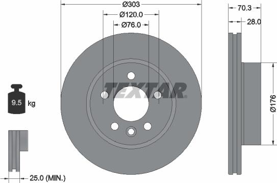 Textar 92288403 — Tarcza hamulcowa