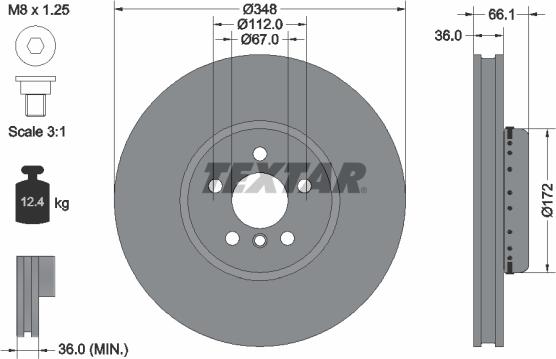 Textar 92288825 — Tarcza hamulcowa