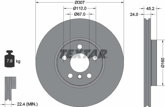 Textar 92283605 — Tarcza hamulcowa