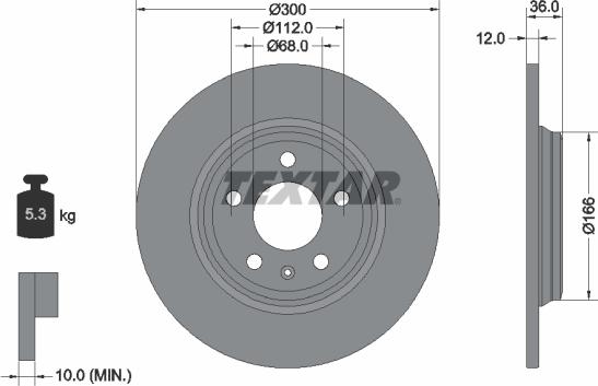 Textar 92282803 — Tarcza hamulcowa