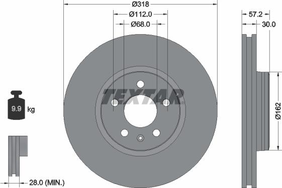 Textar 92282705 — Tarcza hamulcowa