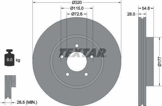 Textar 92235403 — Tarcza hamulcowa
