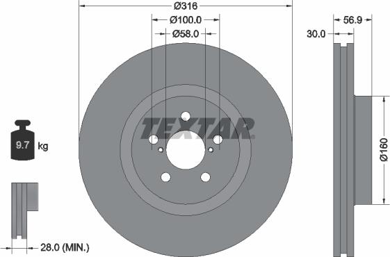 Textar 92236503 — Tarcza hamulcowa