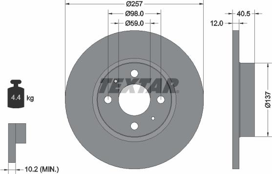 Textar 92236703 — Tarcza hamulcowa