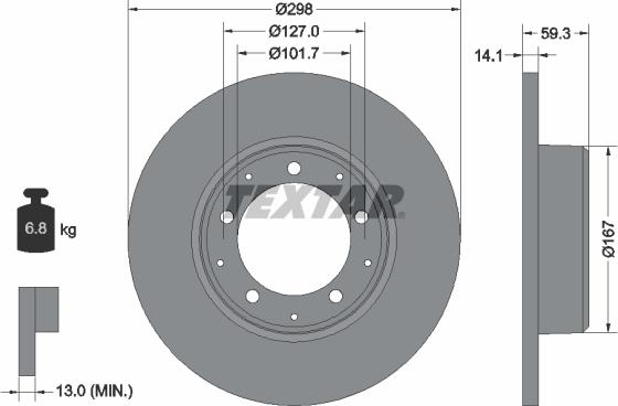 Textar 92230503 — Tarcza hamulcowa