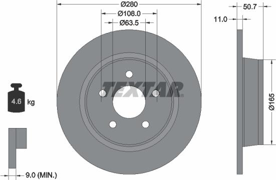 Textar 92238903 — Tarcza hamulcowa