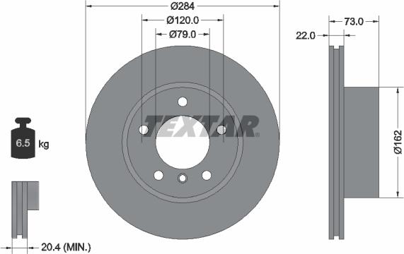 Textar 92238403 — Tarcza hamulcowa