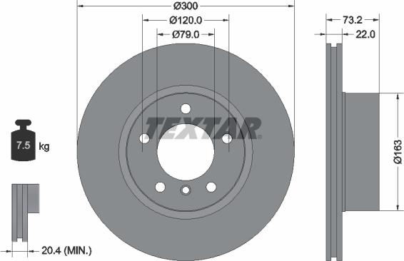Textar 92238505 — Tarcza hamulcowa