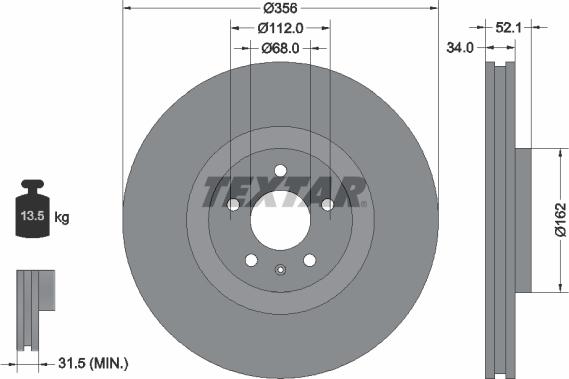 Textar 92238205 — Tarcza hamulcowa