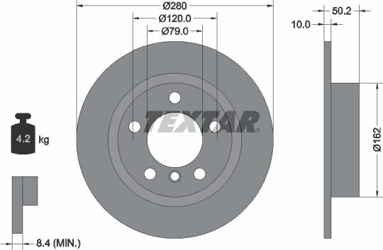 Textar 92238703 — Tarcza hamulcowa