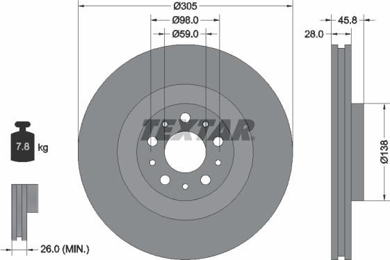 Textar 92237603 — Tarcza hamulcowa