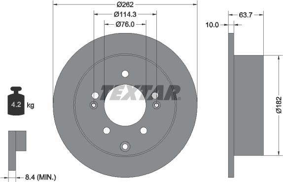 Textar 92226003 — Tarcza hamulcowa