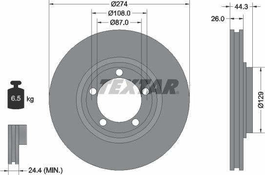 Textar 92221800 — Tarcza hamulcowa