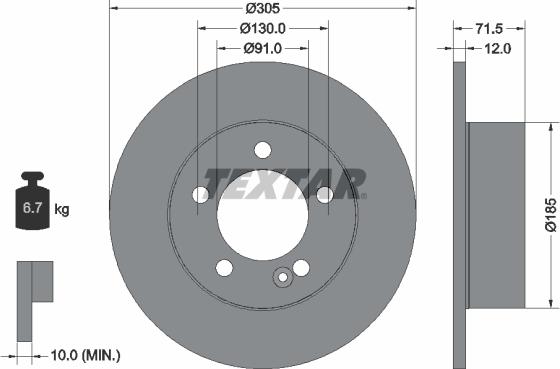 Textar 92228800 — Tarcza hamulcowa
