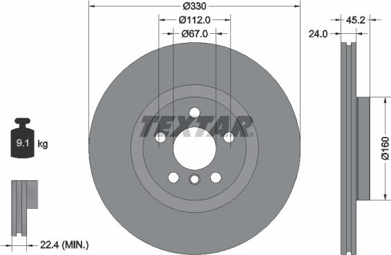 Textar 92274405 — Tarcza hamulcowa