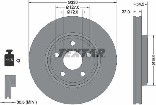 Textar 92274803 — Tarcza hamulcowa