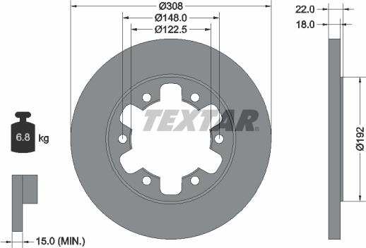 Textar 92275803 — Tarcza hamulcowa