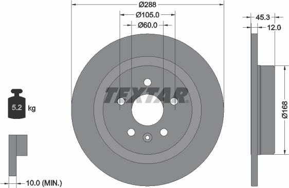 Textar 92275203 — Tarcza hamulcowa
