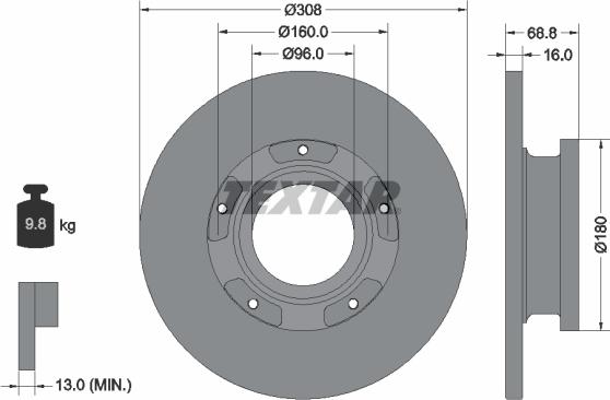 Textar 92273903 — Tarcza hamulcowa