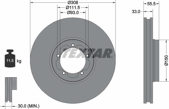 Textar 92273003 — Tarcza hamulcowa