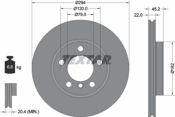 Textar 92277805 — Tarcza hamulcowa