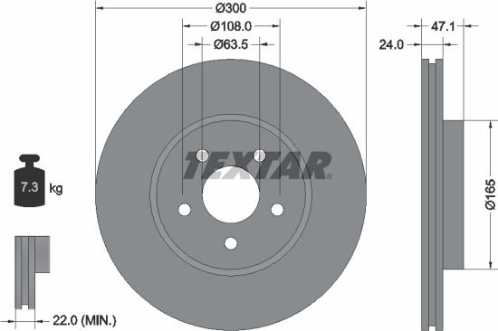 Textar 92109605 — Tarcza hamulcowa