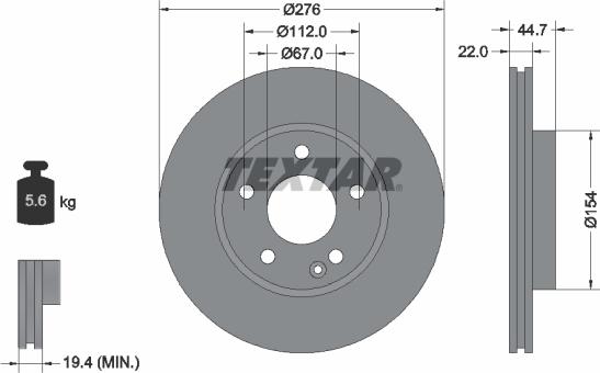 Textar 92131903 — Tarcza hamulcowa