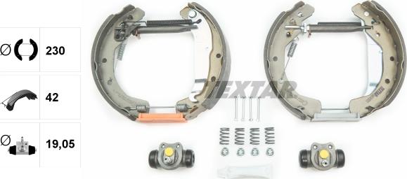 Textar 84049001 - ZESTAW SZCZĘK HAM. OPEL ASTRA-VECTRA 1.2-2.0 91-09 KPL. Z CYLINDERKAMI