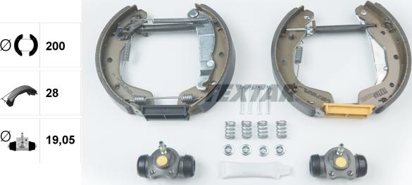 Textar 84044801 - ZESTAW SZCZĘK HAM. OPEL CORSA-TIGRA 1.0-1.6 93-00 KPL. Z CYLINDERKAMI