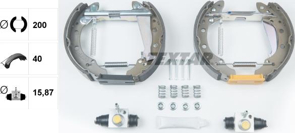 Textar 84044708 - ZESTAW SZCZĘK HAM. VW GOLF-LUPO-POLO 1.0-1.8-1.9 D 91-05 KPL. Z CYLINDERKAMI