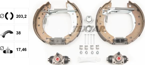 Textar 84048002 - ZESTAW SZCZĘK HAM. RENAULT CLIO-TWINGO 98-10 KPL. Z CYLINDERKAMI