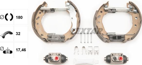 Textar 84048800 - ZESTAW SZCZĘK HAM. FORD FIESTA-KA-PUMA 1.0-1.7-1.8 D 95-00 KPL. Z CYLINDERKAMI