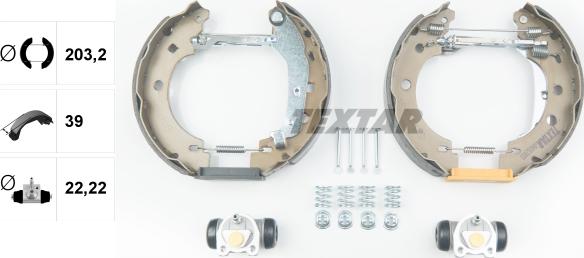Textar 84052800 - ZESTAW SZCZĘK HAM. RENAULT KANGOO 97- KPL. Z CYLINDERKAMI