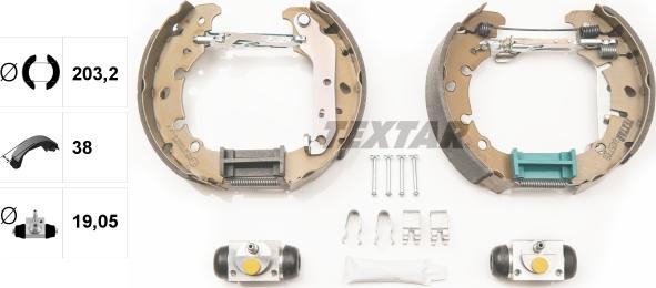 Textar 84057300 - ZESTAW SZCZĘK HAM. FORD FIESTA-PUMA 1.3-1.7 99-10 KPL. Z CYLINDERKAMI