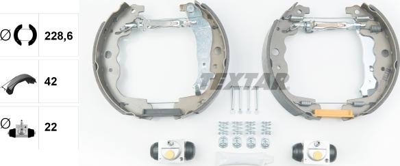 Textar 84069300 - ZESTAW SZCZĘK HAM. DACIA DUSTER-LOGAN 1.0-1.6 08- KPL. Z CYLINDERKAMI