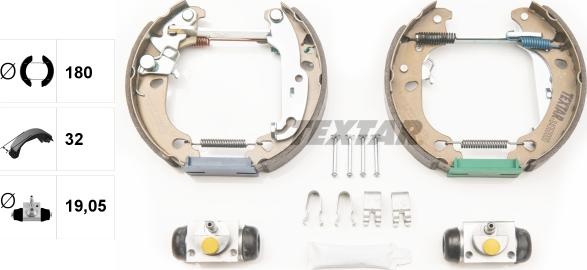 Textar 84060000 - ZESTAW SZCZĘK HAM. FORD FIESTA-KA 1.25-1.4 16V 00-08 KPL. Z CYLINDERKAMI