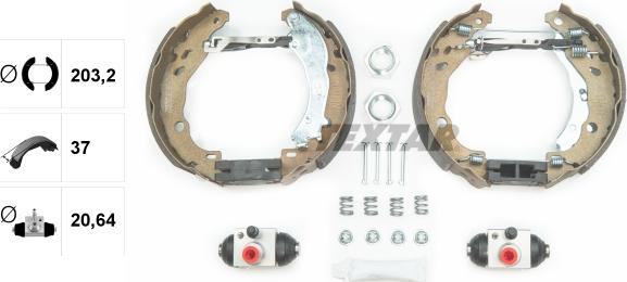 Textar 84061602 - ZESTAW SZCZĘK HAM. PEUGEOT 1007 1.4 05- KPL. Z CYLINDERKAMI