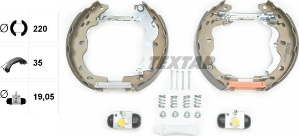 Textar 84067500 - ZESTAW SZCZĘK HAM. SUZUKI SX4 1.5-2.0 DDIS 06- KPL. Z CYLINDERKAMI