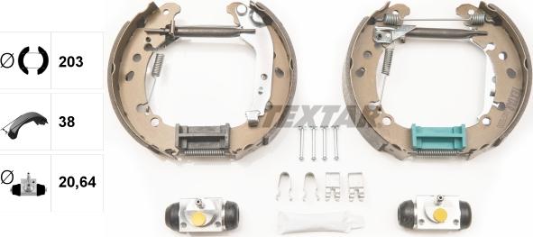 Textar 84075000 - ZESTAW SZCZĘK HAM. TOYOTA YARIS 1.0-1.33-1.4D 05-11 KPL. Z CYLINDERKAMI